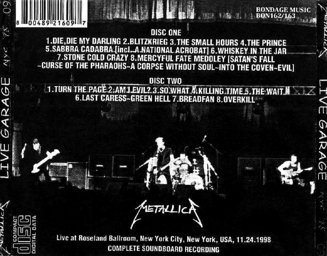 Metallica Garage Inc In Nyc Ace Bootlegs