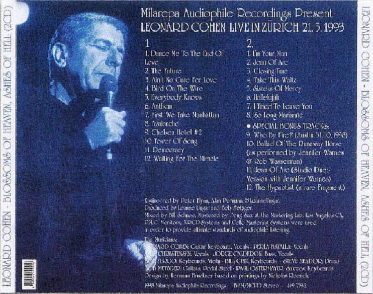 LEONARD COHEN – BLOSSOMS OF HEAVEN, ASHES OF HELL – ACE BOOTLEGS